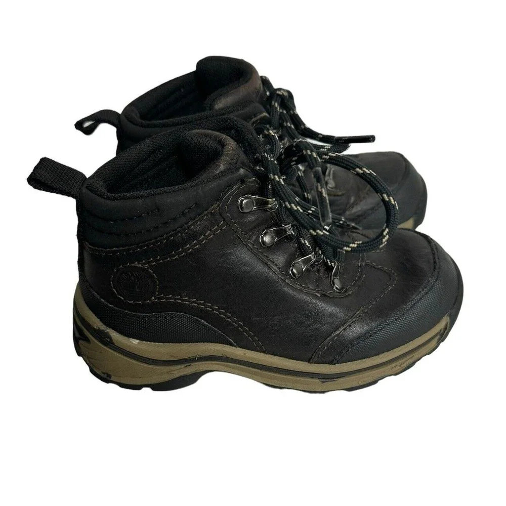 Timberland Backroads Youth Size‎ 9 Brown Leather Waterproof Hiking Boots #22913